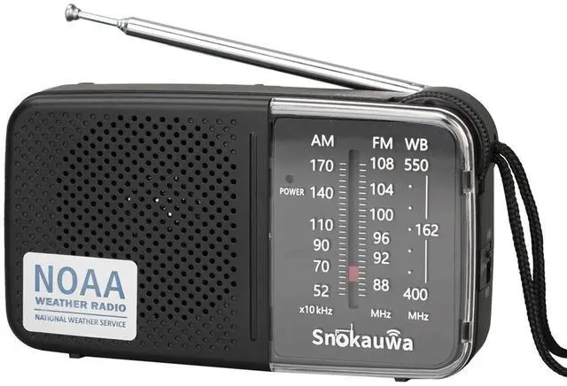 Main image of Portable AM FM Transistor Radio Battery Operated, NOAA Weather Radio with Loud Speaker, Headphone Jack, 2 AA Batteries, Excellent Reception, for Everyday Carry Essential, Travel, Storms
