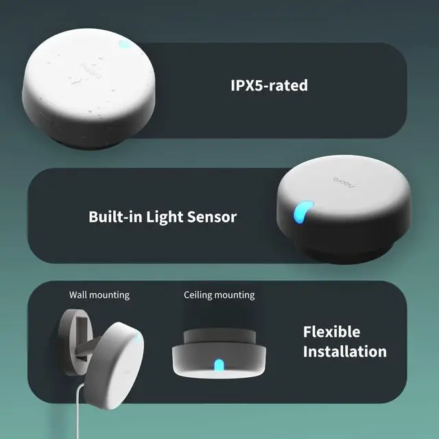 Alt view image 7 of 7 - Presence Sensor FP2, mmWave Radar Wired Smart Motion Sensor | 2.4 GHz Wi-Fi Required, Zone Positioning, Multi-Person & Fall Detection, Supports HomeKit, Alexa, Google Home, Home Assistant