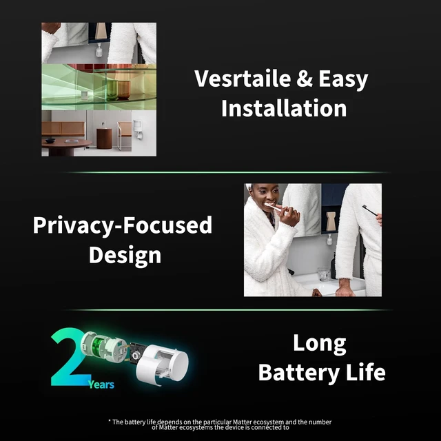 Alt view image 6 of 6 - Motion and Light Sensor P2, Motion Detector with Light Sensor Matter Over Thread, Requires 2-in-1 Matter Controller & Thread Border Router, Supports Apple Home, Alexa
