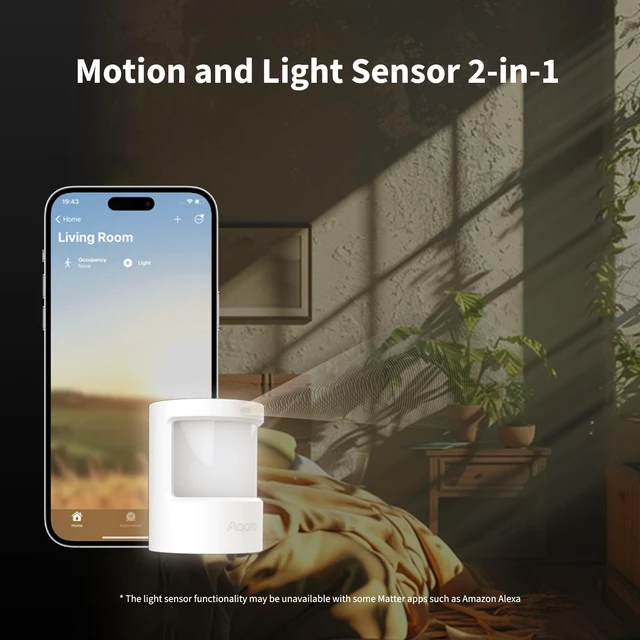 Alt view image 4 of 6 - Motion and Light Sensor P2, Motion Detector with Light Sensor Matter Over Thread, Requires 2-in-1 Matter Controller & Thread Border Router, Supports Apple Home, Alexa