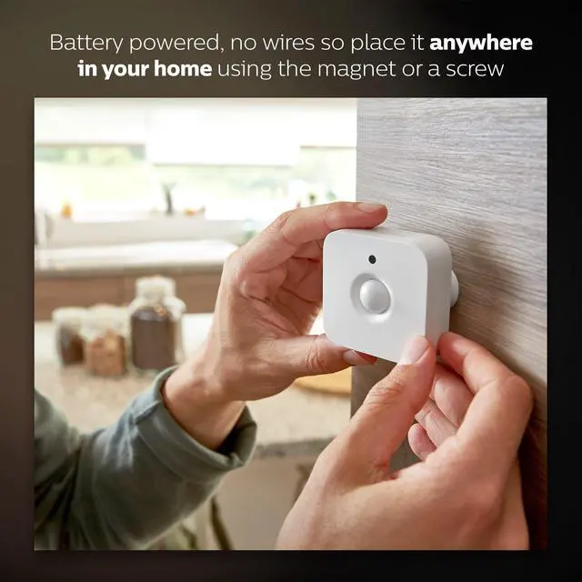 Alt view image 4 of 7 - Motion Sensor, Exclusively for Smart Lights, 1-Pack | No-Wire Installation, Magnetic Mount or Screw Setup, Comes with Two AAA Batteries, Smart Home
