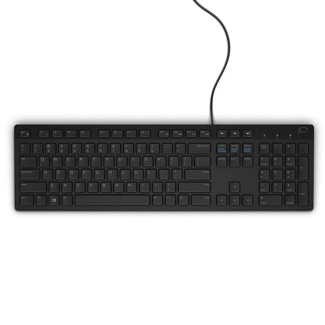Alt view image 2 of 6 - Wired Keyboard KB216, Multimedia, Black | USB Interface, Chiclet Keys, Plunger Mechanism, Volume/Mute/Play Controls, US English Layout, KB216