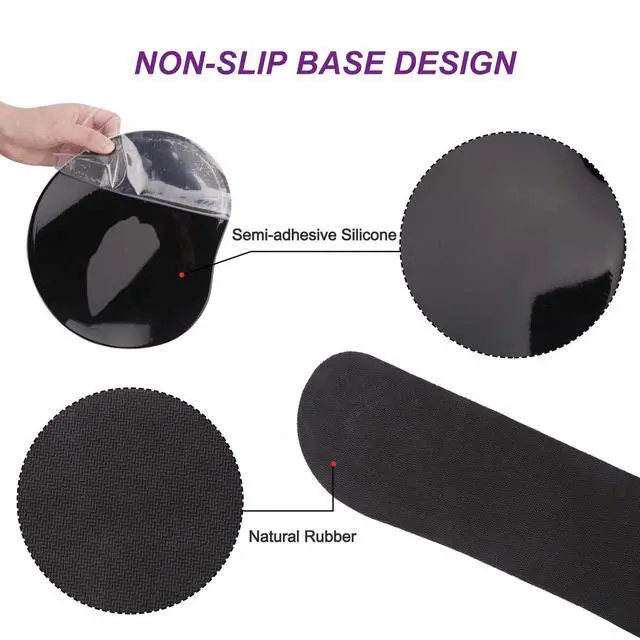 Alt view image 6 of 7 - Upgraded Wrist Rest Support for Mouse Pad & Keyboard, Ergonomic Gel Mousepad Non-Slip Rubber Base Home,Office Pain Relief, Easy Typing Cushion Neoprene, Soft Memory Foam, Purple Heart Butterfly
