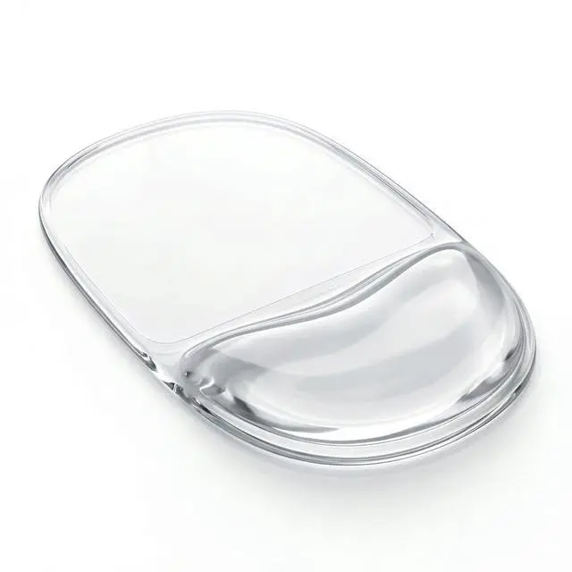 Main image of Clear Gel Mouse Pad with Wrist Rest - Super Non-Slip, Soft & Comfortable, Washable, Relieve Office or Gaming Wrist Pain