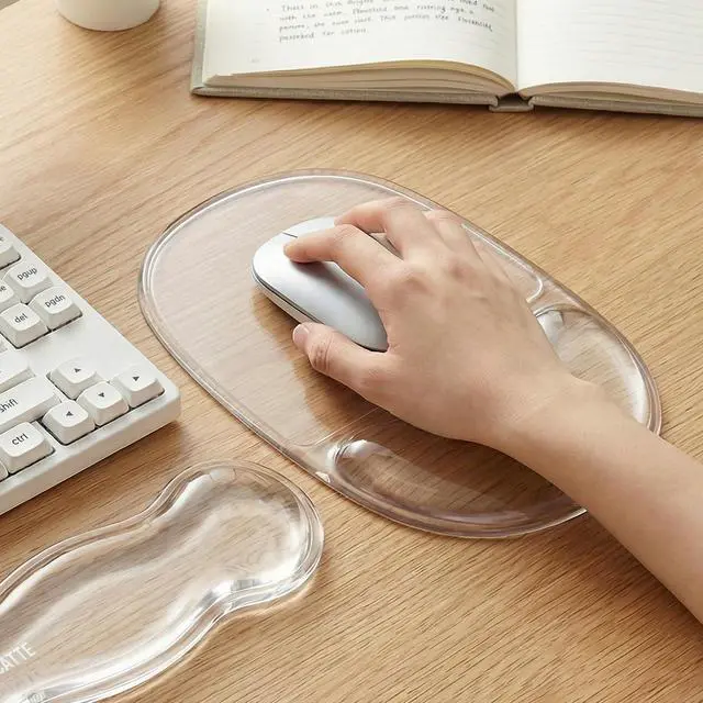 Alt view image 4 of 7 - Clear Gel Mouse Pad with Wrist Rest - Super Non-Slip, Soft & Comfortable, Washable, Relieve Office or Gaming Wrist Pain