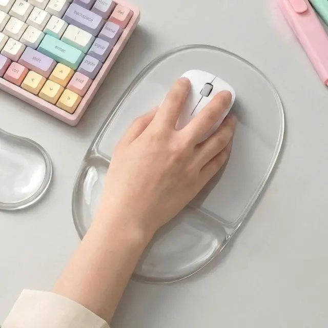 Alt view image 5 of 7 - Clear Gel Mouse Pad with Wrist Rest - Super Non-Slip, Soft & Comfortable, Washable, Relieve Office or Gaming Wrist Pain