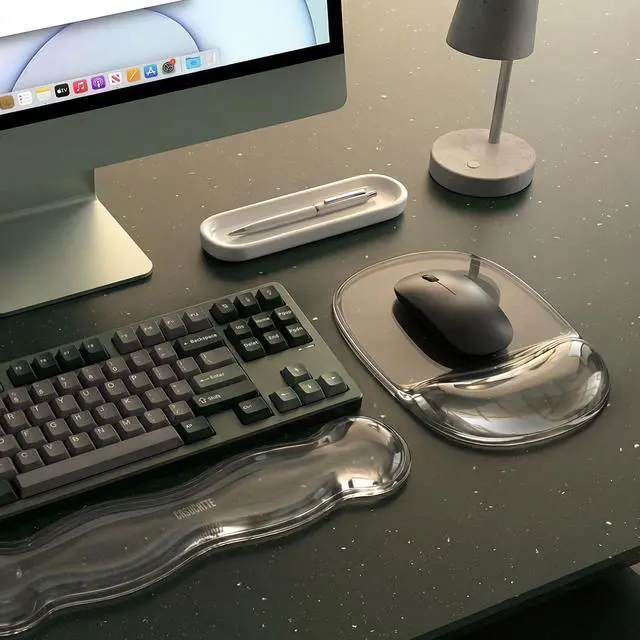 Alt view image 6 of 7 - Clear Gel Mouse Pad with Wrist Rest - Super Non-Slip, Soft & Comfortable, Washable, Relieve Office or Gaming Wrist Pain