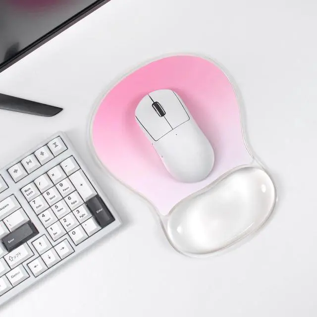 Main image of Gel Mouse Pad with Wrist Rest, Ergonomic Clear Mousepad Support, Cooling Pain Relief Mousepad with Non-Slip PU Base for Computer/Office/Home (Gradient Pink)