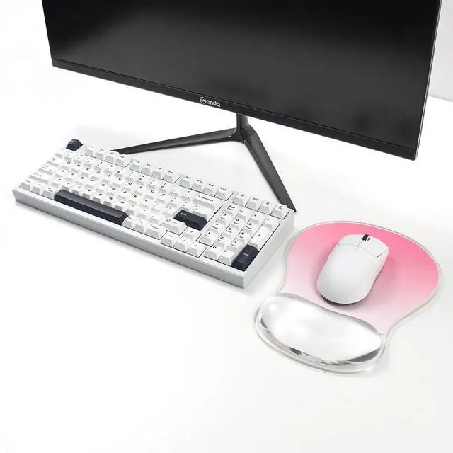 Alt view image 7 of 7 - Gel Mouse Pad with Wrist Rest, Ergonomic Clear Mousepad Support, Cooling Pain Relief Mousepad with Non-Slip PU Base for Computer/Office/Home (Gradient Pink)