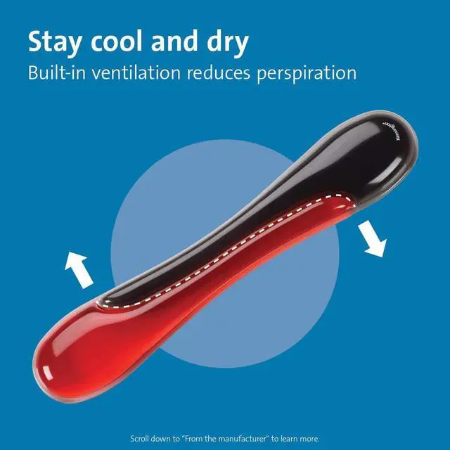 Alt view image 4 of 7 - Duo Gel Mouse & Keyboard Wrist Rest Bundle Set, Ergonomic Keyboard and Mouse Pad With Wrist Support, Keyboard Wrist Rest, Computer Keyboard Pad, Cooling Gel, Non-Skid Backing, Red K50036WW