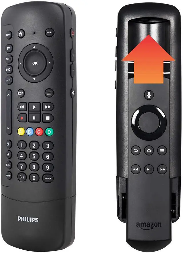 Main image of Universal Companion Remote Control for Samsung, Vizio, LG, Sony, Roku, Apple TV, RCA, Panasonic, Smart TVs, Streaming Players, Blu-ray, DVD, 4 Device, Flip & Slide Fire TV, Black, SRP2024A/27