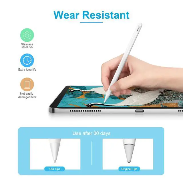 Alt view image 4 of 7 - 2 Pack Upgraded Apple Pencil Tips, 0.72mm iPad Pencil Tips