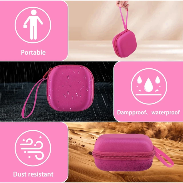 Alt view image 7 of 7 - for Ultimate Ears UE MINIROLL Ultra-Portable Speaker Hard Case, Pink Portable Travel Case Replacement, Protective Storage Bag with Mesh Pocket & Hand Strap, Shockproof EVA Shell and Soft Lining
