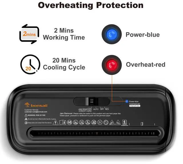 Alt view image 5 of 7 - Paper Shredder for Home Use, 6 Sheet Strip Cut Small Paper Shredder Without Basket for Home Office, Portable Shredder Extendable Arm Design with Overheat Protection (S123-B)