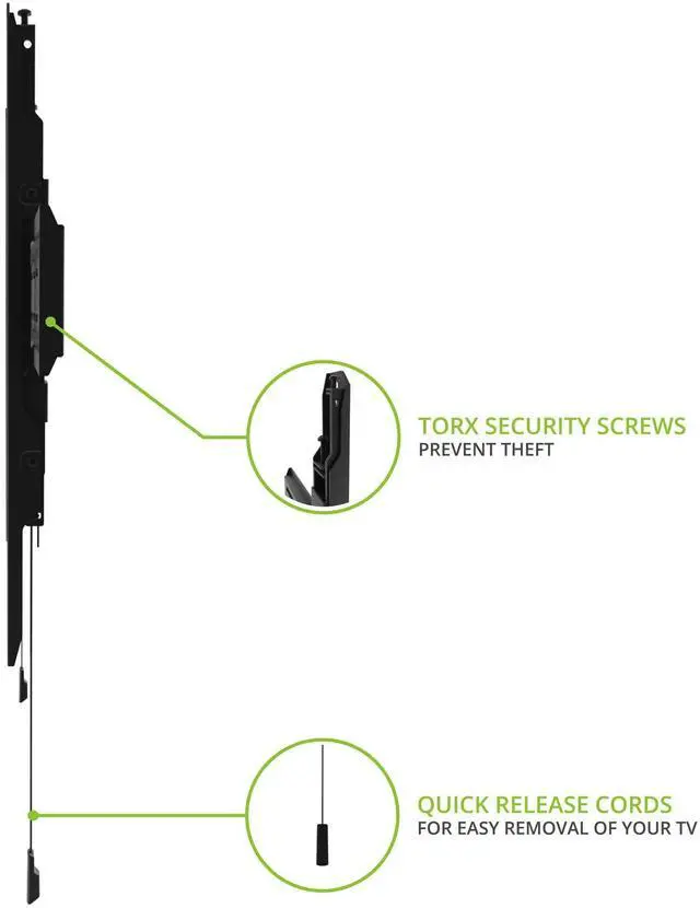Alt view image 3 of 7 - PF300 Fixed TV Mount for 32" to 90" TVs | Up to 150 lb | VESA 100 x 100 to 600 x 400 | Extra Wide Wall Plate | Post-Installation Leveling | Lockable Arms | Quick Release | Low Profile | Black