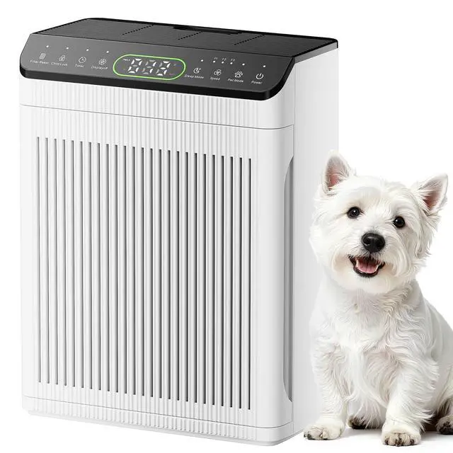 Main image of Air Purifiers for Home Large Room, Air Purifier up to 2200sq.ft, PM2.5 Air Quality Display, Sleep Mode with Fragrance for Smoke Dust Odors, ET066, White, 1Pack+3Modes
