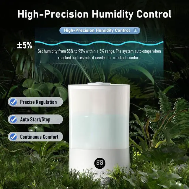 Alt view image 2 of 7 - Humidifiers for Bedroom, 4L Top Fill Humidifier for Large Room, 250ml/h Cool Mist Output Humidificador, 24dB Quiet Air Humificador with Remote, Easy to Fill & Clean, fit Baby & Indoor