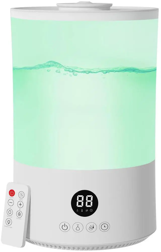 Main image of Humidifiers for Bedroom, 4L Top Fill Humidifier for Large Room, 250ml/h Cool Mist Output Humidificador, 24dB Quiet Air Humificador with Remote, Easy to Fill & Clean, fit Baby & Indoor
