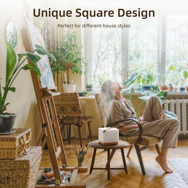 Alt view image 3 of 7 - Essential Oil Diffuser for Home, Large 700 ml Humidifier with Automatic Shut-Off, Scent Aromatherapy Diffuser with 7 LED Lights for Living Room, Kitchen, Bedroom, Hotel - Yellow