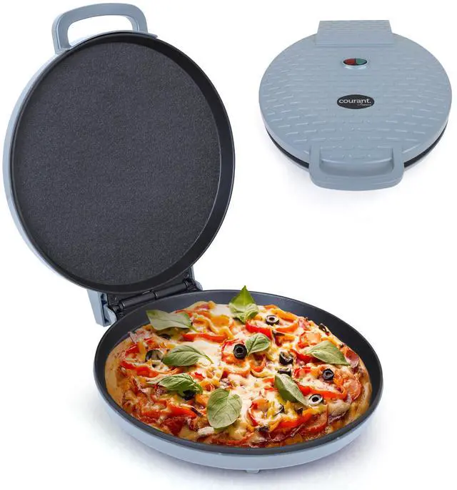 Main image of Pizza Maker 12 inch Pizzas Machine, Newly improved Cool-touch Handle Non-Stick plates Pizza oven & CalzoneMaker, Electric Countertop Oven for Home or School, 12 Indoor Grill/Griddle, Teal