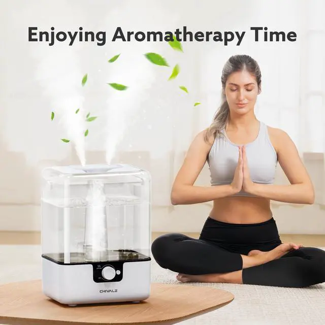 Alt view image 4 of 7 - Humidifiers for Bedroom Large Room Home, 6L Cool Mist Humidifier for Baby and Plant, Oil Diffuser, Top Fill Humidifier with Night Light, Quiet 23dB, Up to 26H, White 1Pack