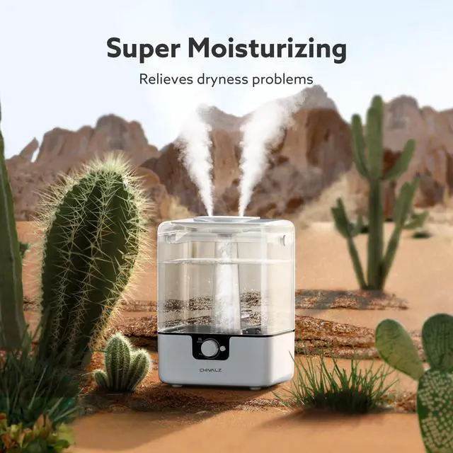 Alt view image 6 of 7 - Humidifiers for Bedroom Large Room Home, 6L Cool Mist Humidifier for Baby and Plant, Oil Diffuser, Top Fill Humidifier with Night Light, Quiet 23dB, Up to 26H, White 1Pack