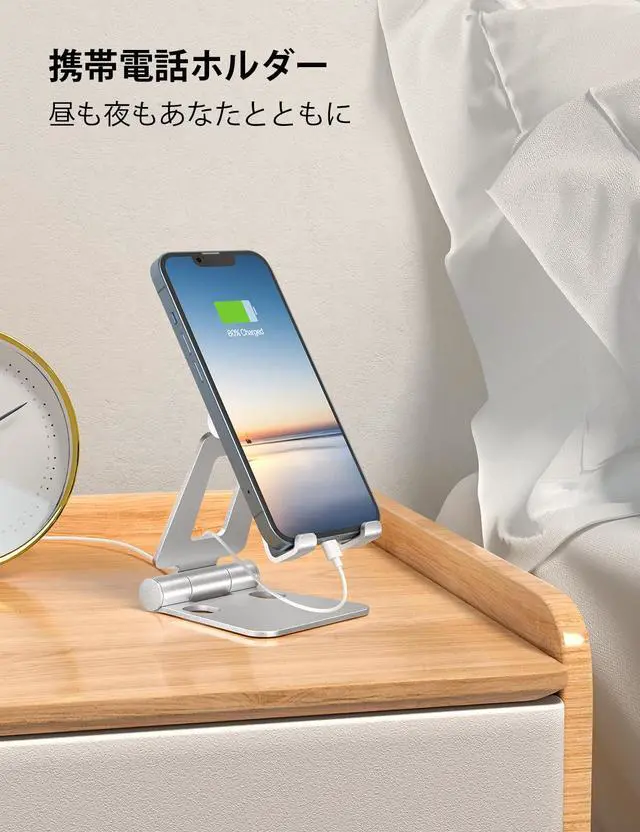 Alt view image 2 of 6 - Dual Folding Cell Phone Stand, Fully Adjustable Foldable Desktop Phone Holder Cradle Dock Compatible with iPhone 17 16 15 14 13 12 11 Pro Max Xs Xr X 8, Nintendo Switch, All Phones - Silver