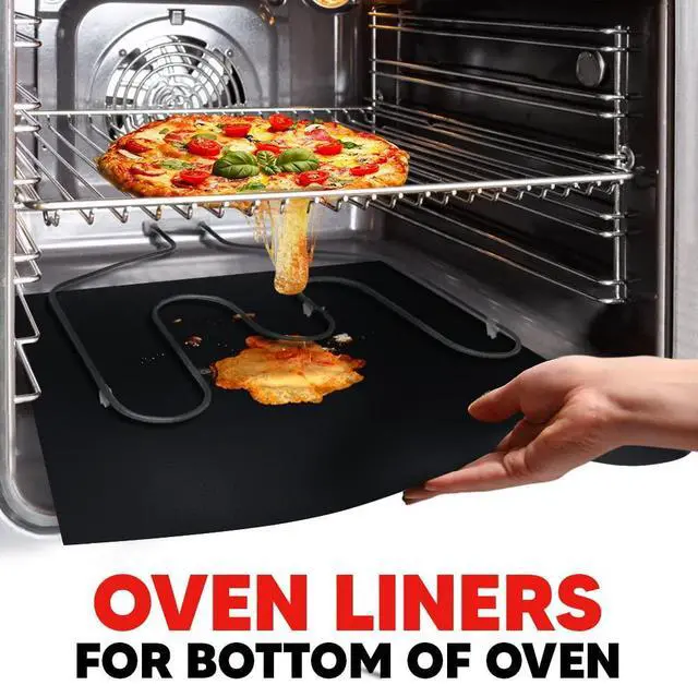 Alt view image 2 of 7 - Oven Liners for Bottom of Oven - Thick Heavy Duty 17 x 25 2 Pack Non-Stick Reusable Mats - BPA & PFOA Free Protector for Electric, Gas, Microwave & BBQ Grill Liner - Easy Clean & Heat Resistant