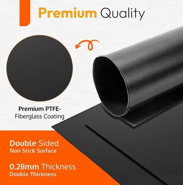 Alt view image 4 of 7 - Oven Liners for Bottom of Oven - Thick Heavy Duty 17 x 25 2 Pack Non-Stick Reusable Mats - BPA & PFOA Free Protector for Electric, Gas, Microwave & BBQ Grill Liner - Easy Clean & Heat Resistant