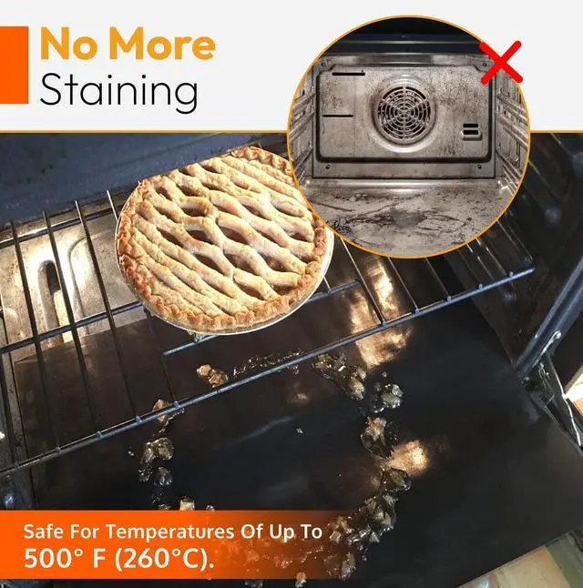 Alt view image 5 of 7 - Oven Liners for Bottom of Oven - Thick Heavy Duty 17 x 25 2 Pack Non-Stick Reusable Mats - BPA & PFOA Free Protector for Electric, Gas, Microwave & BBQ Grill Liner - Easy Clean & Heat Resistant