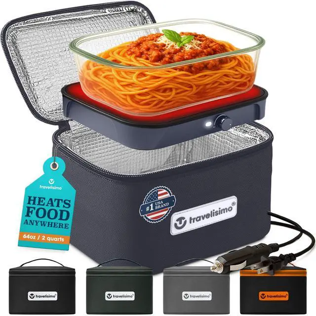 Main image of Portable Microwave, Portable Food Warmer For Work & Home Use, Heated Lunch Box 12V/24V/110V, Portable Oven 3-in-1 Food Heater, Electric Lunch Box, Calentador de Comida Portatil