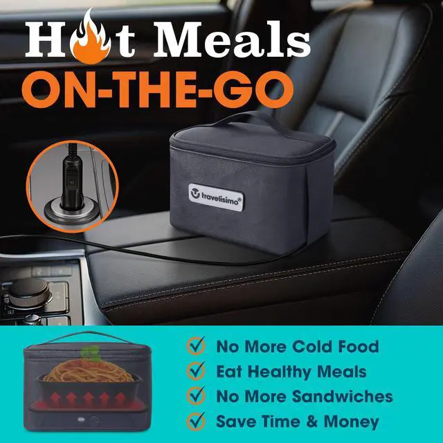 Alt view image 5 of 7 - Portable Microwave, Portable Food Warmer For Work & Home Use, Heated Lunch Box 12V/24V/110V, Portable Oven 3-in-1 Food Heater, Electric Lunch Box, Calentador de Comida Portatil