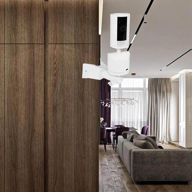 Alt view image 7 of 7 - Corner Wall Mount Bracket Compatible with Ring Pan-Tilt Indoor Cam, 360 Degree Adjustable Mounting Holder, with 1/4 Screw Easy to Install (White, 1 Pack)