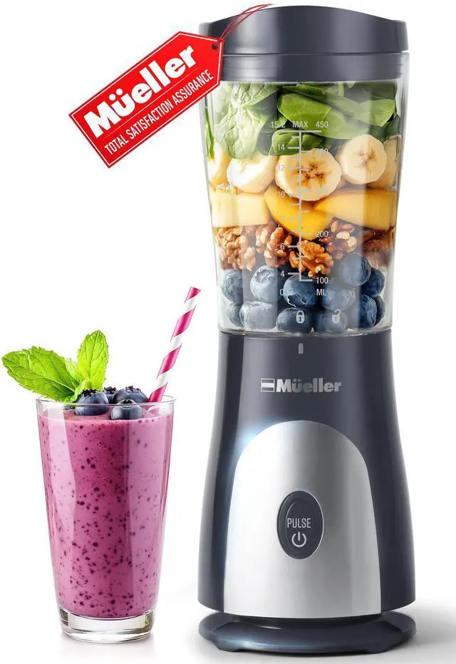 Main image of Smoothie Blender for Smoothies - Personal Blender for Shakes, Frozen Drinks, Baby Food & More, 15oz Travel Cup and Lid, Durable Stainless Steel Blades for Powerful Blending Performance