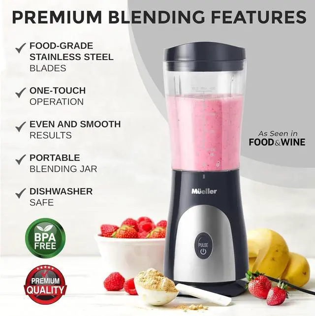 Alt view image 2 of 6 - Smoothie Blender for Smoothies - Personal Blender for Shakes, Frozen Drinks, Baby Food & More, 15oz Travel Cup and Lid, Durable Stainless Steel Blades for Powerful Blending Performance