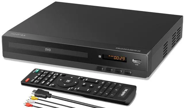 Main image of FlexaPlay Region-Free HDMI DVD Player for TV 1080p Upscaling, USB Port, DVD/CD/MP3 Multi-Format Playback Ultra-Compact Mini Design, Includes HDMI/RCA Cables, Remote Control