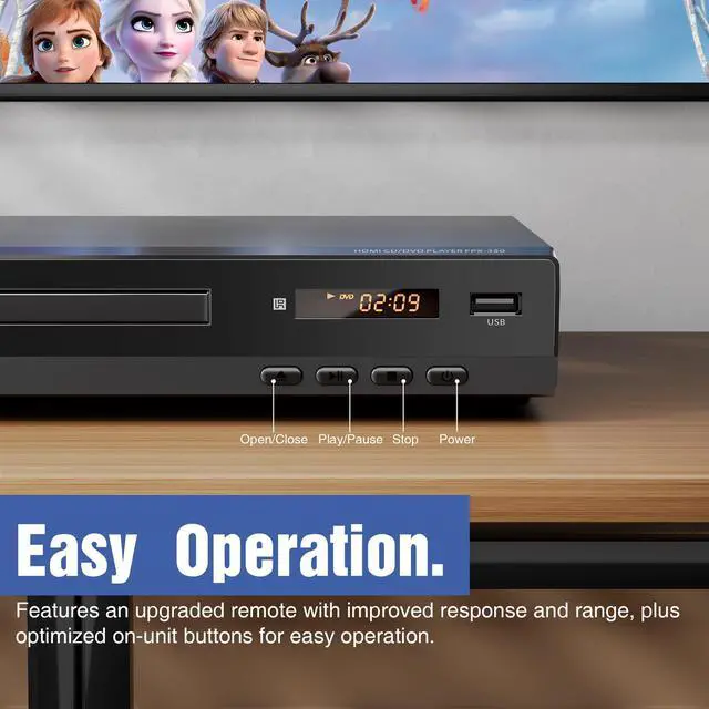 Alt view image 7 of 7 - FlexaPlay Region-Free HDMI DVD Player for TV 1080p Upscaling, USB Port, DVD/CD/MP3 Multi-Format Playback Ultra-Compact Mini Design, Includes HDMI/RCA Cables, Remote Control