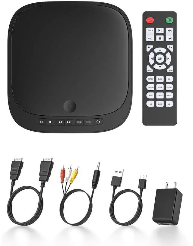 Main image of Mini DVD Player with HDMI, Small DVD Player that Plays All Regions and Formats, DVD CD Players for TV Support 1080P Video, AV Output, USB/TF Card Input, Remote Control