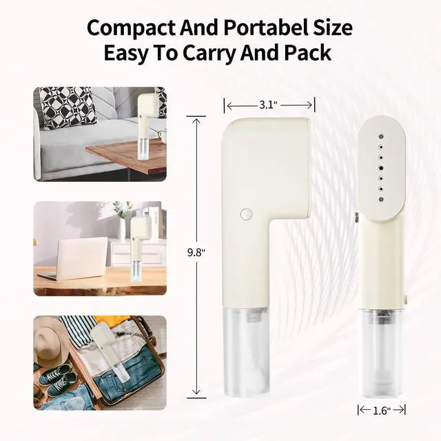 Alt view image 7 of 7 - Travel Steamer for Clothes Portable Mini, Hand Held Steamer, Small Steam Iron for Clothes, 15s Fast Heat-up, Handheld Clothing Steam 800W for Garments, Fabric Wrinkle Remover for Home Travel, 120V