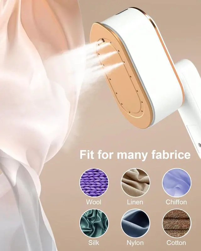 Alt view image 7 of 7 - Travel Steamer Iron for Clothes - 1200W Handheld Size Portable Travel Steamer, 3 Steam Levels Clothes Steamer with LCD Screen, 10S Fast Heat-up Steamer for Dress Shirt Home Travel (White)