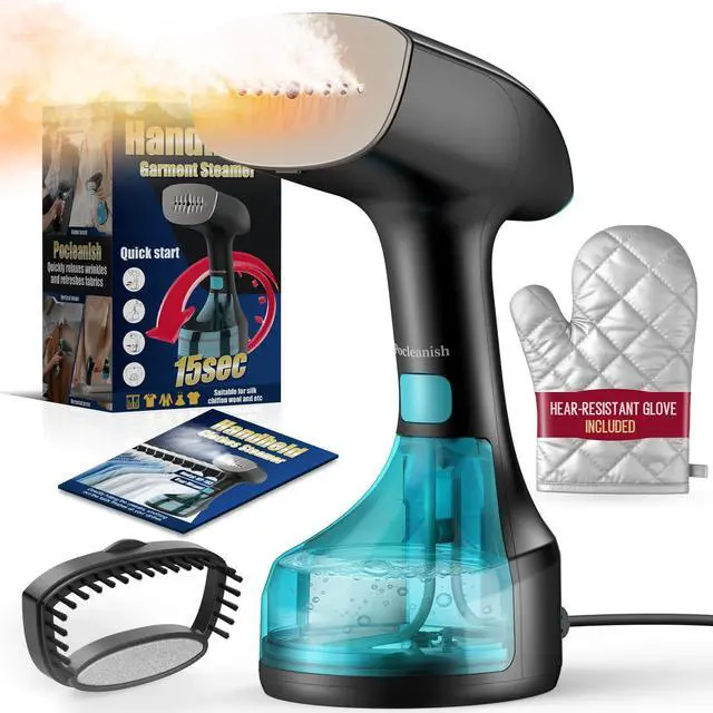 Main image of Steamer for Clothes, 1900W Strong Penetrating Steam Portable Handheld Garment Steamer Clothes Steamer with 3 Steam Settings, Fabric Brush, 300ml Big Capacity, Travel Steamers Iron Safe Removes Wrinkle