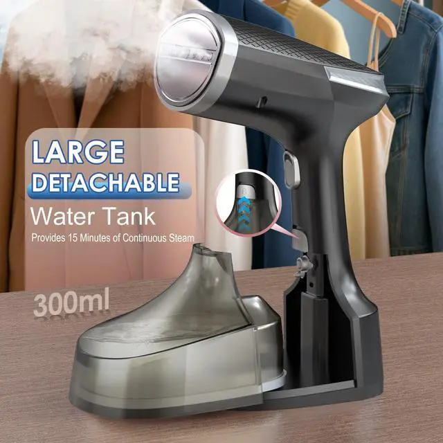 Alt view image 7 of 7 - Steamer for Clothes, 1600W Handheld Clothes Steamer with 300ml Tank, 10S Ultra-Fast Heat-up Portable Garment Steamer Ideal for All Fabrics, Strong Penetrating Steam Wrinkle Remover for Home, Travel