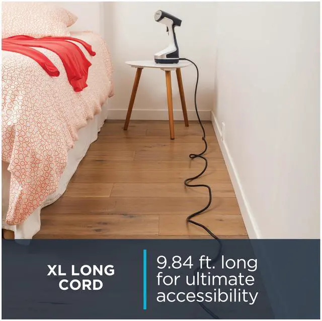 Alt view image 5 of 6 - Handheld Steamer for Clothes, X-Cel, 1600 Watts, 40-Second Fast Heat-Up, Powerful Continuous or On Demand Steam, 1600 Watts, Portable Clothes Steamer, Travel Must Have, Navy Blue, DR8120