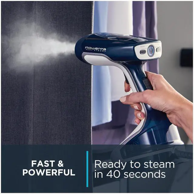 Alt view image 3 of 6 - Handheld Steamer for Clothes, X-Cel, 1600 Watts, 40-Second Fast Heat-Up, Powerful Continuous or On Demand Steam, 1600 Watts, Portable Clothes Steamer, Travel Must Have, Navy Blue, DR8120
