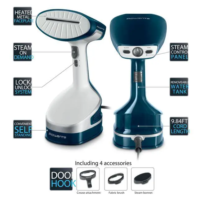 Alt view image 6 of 6 - Handheld Steamer for Clothes, X-Cel, 1600 Watts, 40-Second Fast Heat-Up, Powerful Continuous or On Demand Steam, 1600 Watts, Portable Clothes Steamer, Travel Must Have, Navy Blue, DR8120