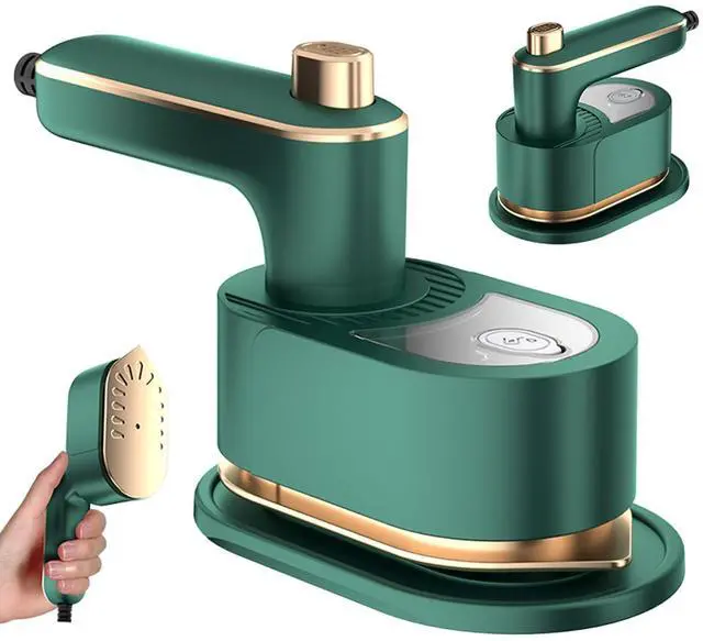 Main image of Portable Handheld Garment Iron, Rotary Garment Iron, Dry and Wet Electric Irons, 10S Fast Heating Travel Steamer for Clothes, Wrinkle Remover Steamer, Mini Steam Irons for Home Travel (Green)