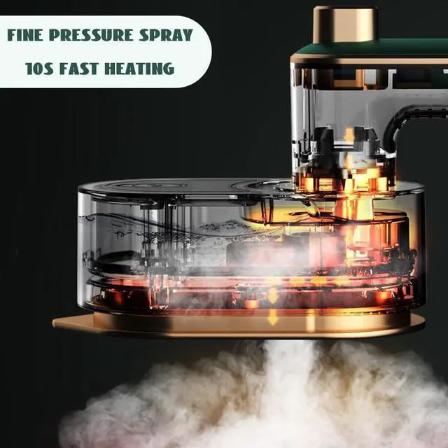 Alt view image 5 of 7 - Portable Handheld Garment Iron, Rotary Garment Iron, Dry and Wet Electric Irons, 10S Fast Heating Travel Steamer for Clothes, Wrinkle Remover Steamer, Mini Steam Irons for Home Travel (Green)