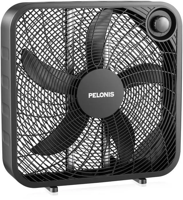 Main image of 20 Inch Box Fan for Bedroom 3 Speeds, 25ft/s, Floor Fan, Window Fan, Table Fan, Desktop Fan with Superior Air Throw (2295 CFM), Lightweight, 5 Blades, suitable for Office, Living Room, Garage