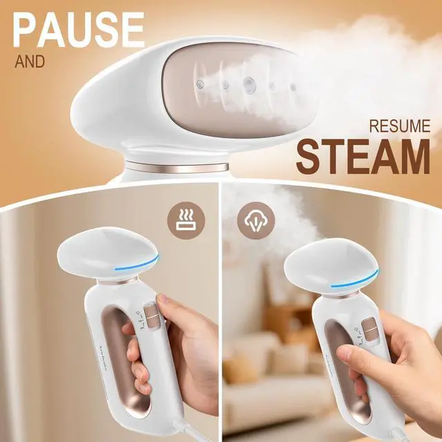 Alt view image 7 of 7 - Handheld Fabric Steamer for Clothes, 850W Portable Wrinkle Remover with Horizontal & Vertical Steaming, 30s Fast Heat Up, 230ml Water Tank, for Home, RV & Hotel(Only for 120V)