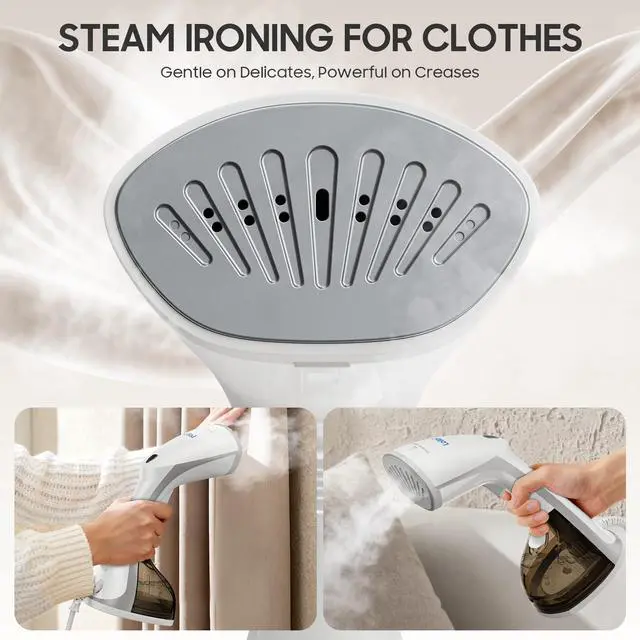 Alt view image 4 of 7 - Steamer for Clothes, 20S Heat-up,1200W, 250ml,13-Vent Design for Strong Steaming, 2-in-1 Steamer & Iron, Handheld for All Fabrics, Garment Wrinkle Removal, Portable & Travel-Ready (ONLY 120V)